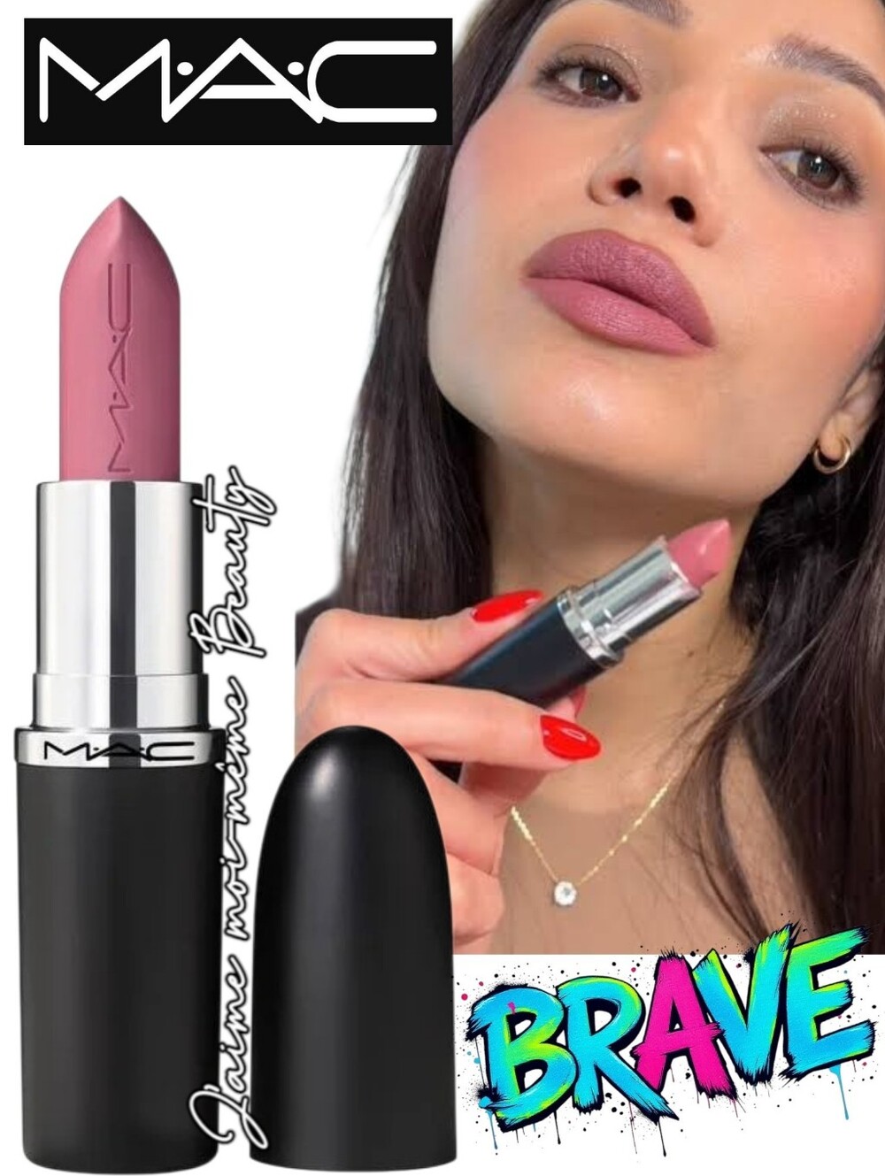 MAC Cosmetics Brave Satin Lipstick - Pinky Mauve Nude
